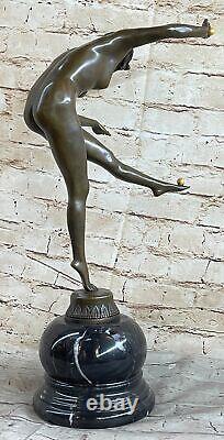 Art Deco Juggler Chair Bronze Sculpture Claire-Jeanne Roberte Colinet Figurine