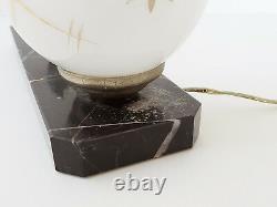 Art Deco Lamp Aux Moins Marble Bronze & Glass 1920 1930 Vintage 20s 30s