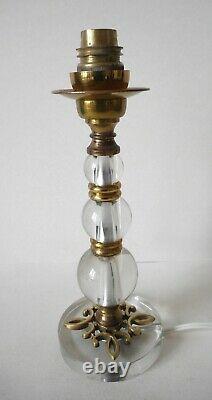 Art Deco Lamp Foot, Glass, Bronze, Brass, Circa 1940