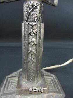 Art Deco Lamp Foot Silver Metal For Obus Ø 15.6 To 16 CM