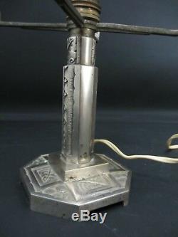 Art Deco Lamp Foot Silver Metal For Obus Ø 15.6 To 16 CM
