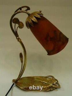 Art Deco Lamp New Bronze Glass Pate Muller Frés Lunéville 1910-1920