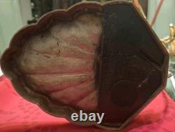 Art Deco Lamp Silvered Bronze + Pressed Glass Degué. French Lamp