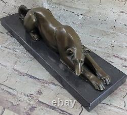 Art Deco Lévrier Dog Bronze Sculpture Museum Quality Figurine Sale
