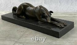 Art Deco Lévrier Dog Bronze Sculpture Museum Quality Figurine Sale