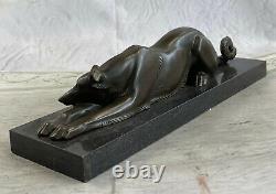 Art Deco Lévrier Dog Bronze Sculpture Museum Quality Figurine Sale