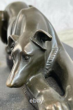 Art Deco Lévrier Dog Bronze Sculpture Museum Quality Figurine Sale