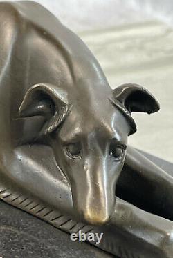 Art Deco Lévrier Dog Bronze Sculpture Museum Quality Figurine Sale