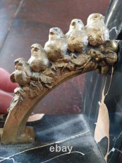 Art Deco Louis Albert Carvin Bronze Bookends with Birds and Branches, Unsigned