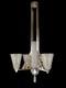Art Deco Lustre In Nickel-plated Bronze With Pressed Glass Tulips, 1930