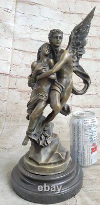 Art Deco Marble Bronze Sculpture Angel Psyche and Eros Statue Figurine Cupid
