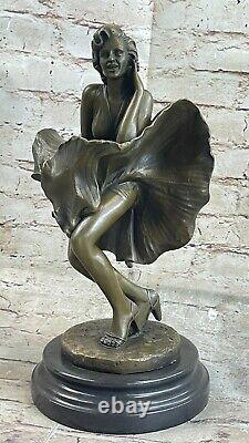 Art Deco Marble Bronze Sculpture Statue Sexy Figure Erotic Marilyn Monroe