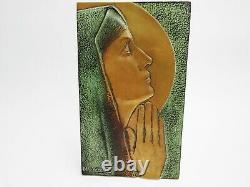 Art Deco Max Le Verrier Plaque In Bronze Bas Relief Shown As Saint Odile