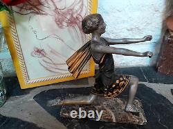 Art Deco Metal Regule Statue