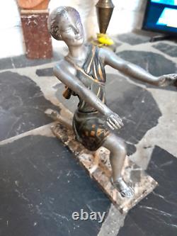 Art Deco Metal Regule Statue