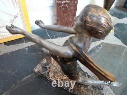 Art Deco Metal Regule Statue