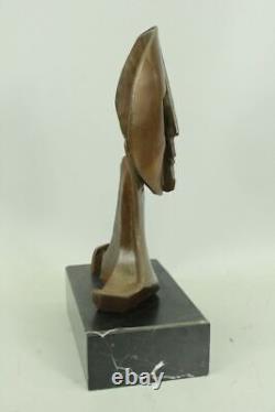 Art Deco Modern Art Faces by Picasso Bronze Sculpture Marble Base Gift