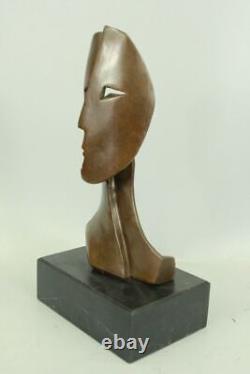 Art Deco Modern Art Faces by Picasso Bronze Sculpture Marble Base Gift