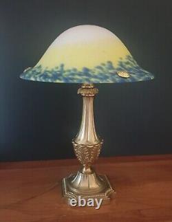 Art Deco Molded Glass, Bronze or Brass Lamp