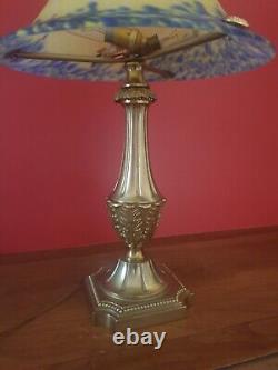 Art Deco Molded Glass, Bronze or Brass Lamp