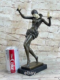 Art Deco, Mr. Nick Egyptian Bronze Dancer Signed Statue Font Figurine