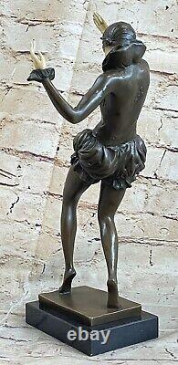 Art Deco, Mr. Nick Egyptian Bronze Dancer Signed Statue Font Figurine