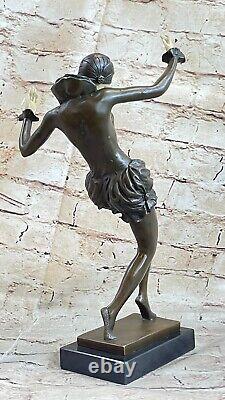 Art Deco, Mr. Nick Egyptian Bronze Dancer Signed Statue Font Figurine