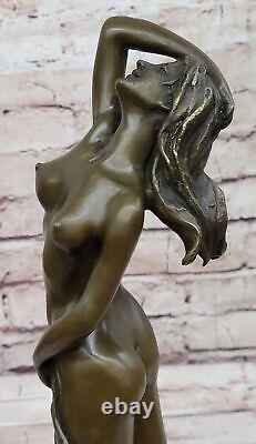 Art Deco / New Erotic Nude Woman Female 100% Solid Bronze Sculpture