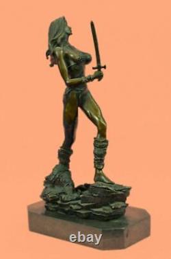 Art Deco / New Female Amazon Warrior Bronze Sculpture'lost' Cire