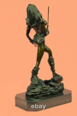 Art Deco / New Female Amazon Warrior Bronze Sculpture'lost' Cire