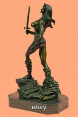 Art Deco / New Female Amazon Warrior Bronze Sculpture'lost' Cire