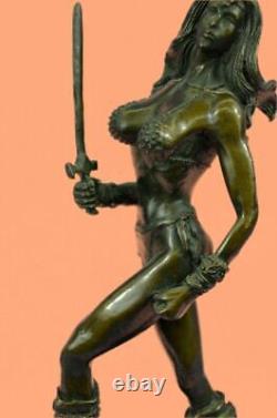 Art Deco / New Female Amazon Warrior Bronze Sculpture'lost' Cire