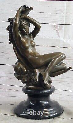 Art Deco New Hair Nude Female Genuine Bronze Sculpture'lost' Cire