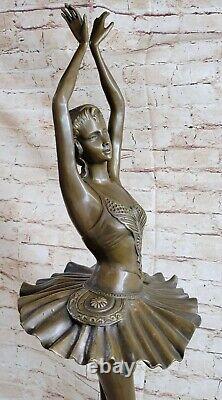 Art Deco New Prima Ballerina Dancer Classic Bronze Sculpture By Collet
