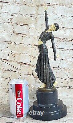 Art Deco New Step Dancer By Chiparus'lost' Cire Bronze Method Statue