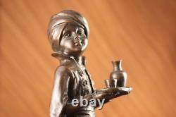 Art Deco / New Young Arab Middle Eastern Boy Authentic Solid Bronze