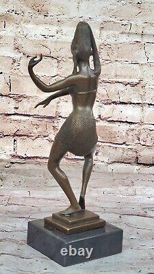Art Deco Nouveau Cast Tribute to Chiparus Erotic Dancer Bronze Sculpture Nr