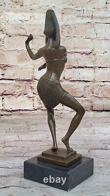 Art Deco Nouveau Cast Tribute to Chiparus Erotic Dancer Bronze Sculpture Nr