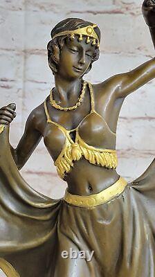 Art Deco / Nouveau Superb Dancer with Gold Patina by Bergman United Bronze