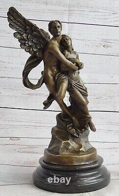 Art Deco Nude Bronze Sculpture Psychic Angel And Eros Statue Figure Cupidon