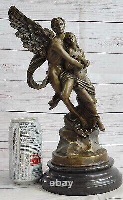 Art Deco Nude Bronze Sculpture Psychic Angel And Eros Statue Figure Cupidon