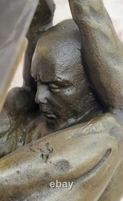 Art Deco Nude Male Diver Bronze Sculpture on a Marble Base, Home Decor Figurine