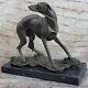 Art Deco Original Fonte Lévrier Dogs Bronze Sculpture Marble Statue