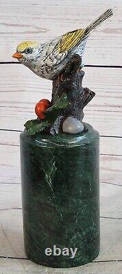 Art Deco Original Milo Pigeon Signed, Bronze Statue Figurine Font