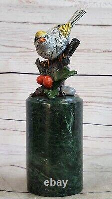 Art Deco Original Milo Pigeon Signed, Bronze Statue Figurine Font