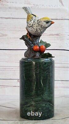 Art Deco Original Milo Pigeon Signed, Bronze Statue Figurine Font