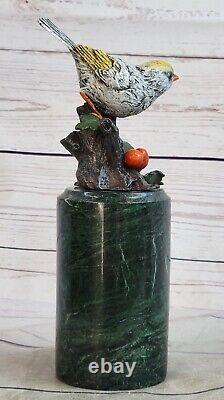 Art Deco Original Milo Pigeon Signed, Bronze Statue Figurine Font