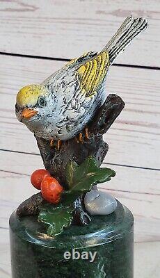 Art Deco Original Milo Pigeon Signed, Bronze Statue Figurine Font