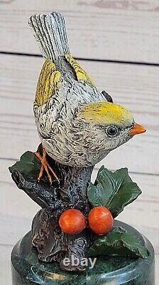 Art Deco Original Milo Pigeon Signed, Bronze Statue Figurine Font