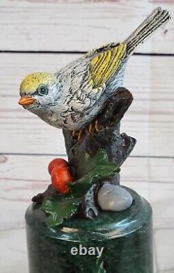 Art Deco Original Milo Pigeon Signed, Bronze Statue Figurine Font